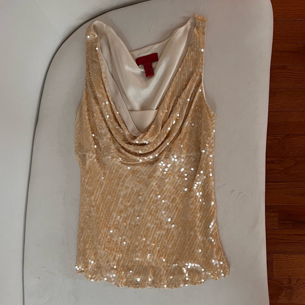 Y2k cute vintage gold disco top